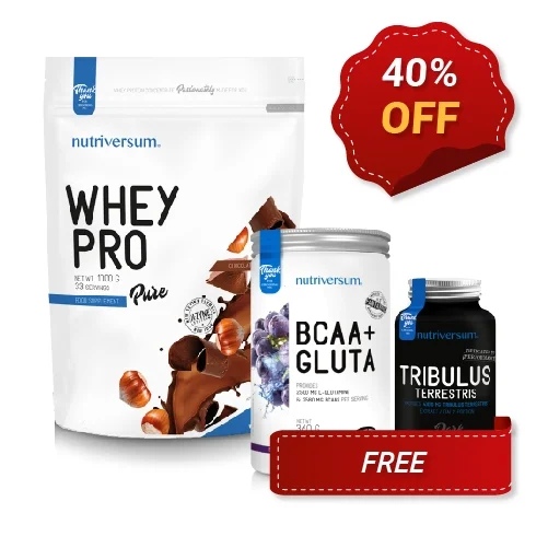 Promo 1 + 2 FREE Whey Pro Pure + BCAA + Glutamine + Tribulus Terrestris