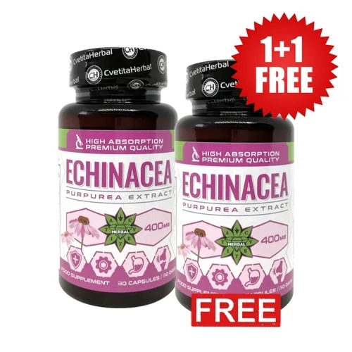 Cvetita Herbal 1+1 FREE Echinacea Echinacea) - 30 capsules x 400 mg + Tribulus 300 mg / 40 capsules