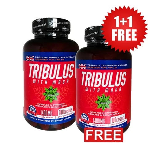 Cvetita Herbal 1+1 FREE Tribulus with Maca / 100 caps + Tribulus 300 mg / 40 caps