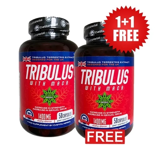 Cvetita Herbal 1+1 FREE Tribulus with Maca / 50 caps. + Tribulus 300 mg / 40 capsules