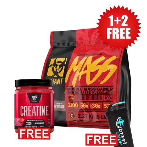 Promo 1+2 FREE MUTANT Mass 2270 g + BSN Creatine + shaker