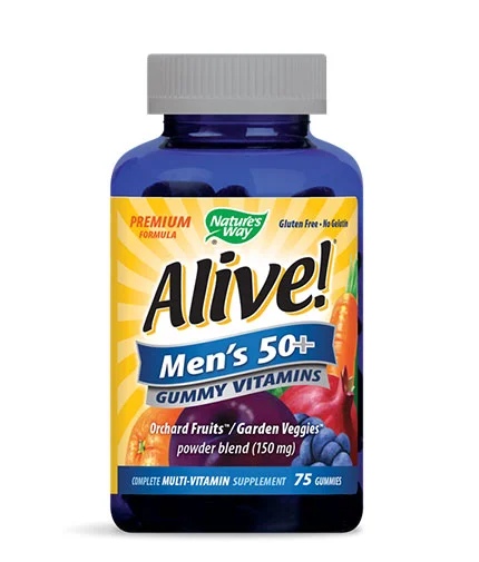 Natures Way Alive Men\s 50+ Gummy Vitamins 150 mg / 75 jelly tablets