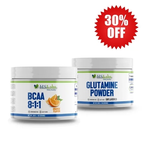 HS Labs 30% OFF BCAA 8:1:1 200g + Glutamine Powder 300g