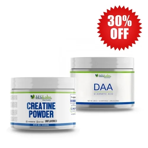 HS Labs 30% OFF DAA Powder D-Aspartic Acid ) 200 g + Creatine Powder 300 g