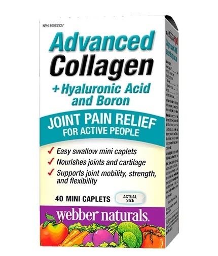 Webber Naturals Advanced Collagen + Hyaluronic Acid and Boron / 40 Caps