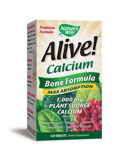 Natures Way Alive Calcium Bone Formula 1000mg. / 120 Tabs.