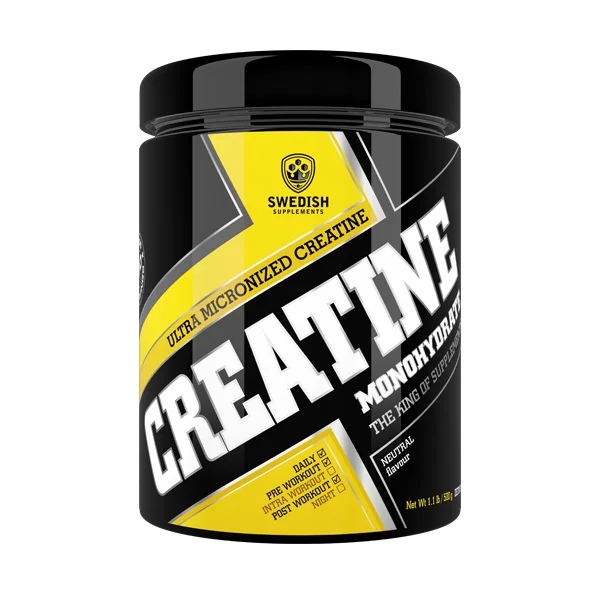 SWEDISH Supplements Creatine Monohydrate / Extra Micronized 500 g / 100 Doses