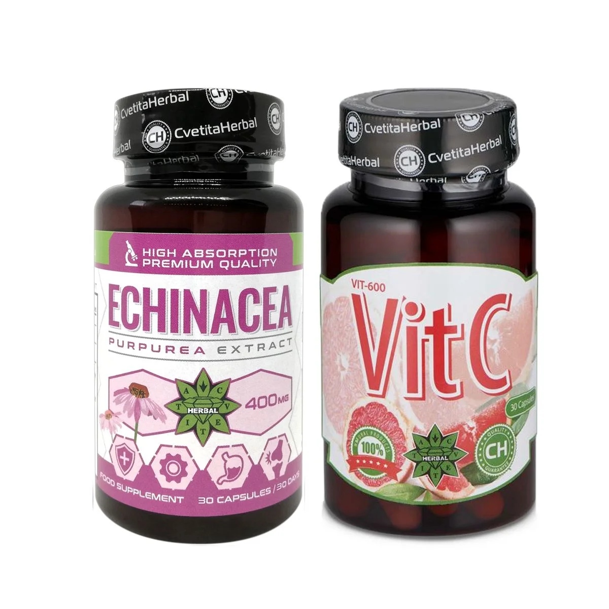 Cvetita Herbal Echinacea 30 capsules + Vitamin C 30 capsules