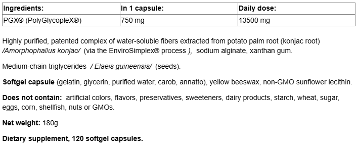 Natural Factors PGX Daily - Ultra Matrix Softgels-fisa nutrițională