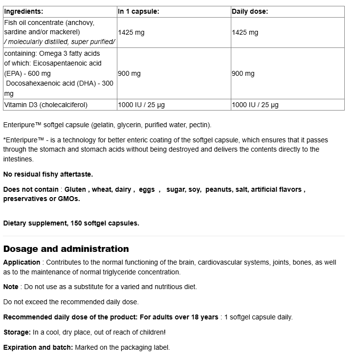 Natural Factors RX Omega-3 Maximum Triple Strength-fisa nutrițională