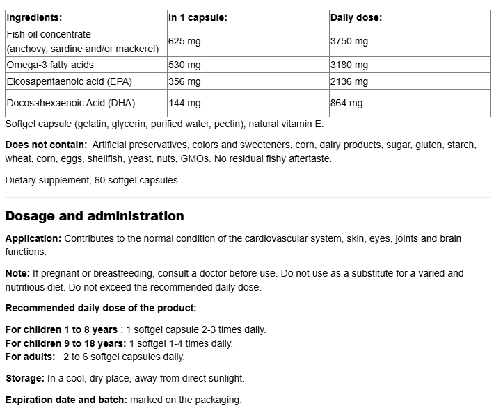 Natural Factors Rx Omega-3 Mini Gels-fisa nutrițională