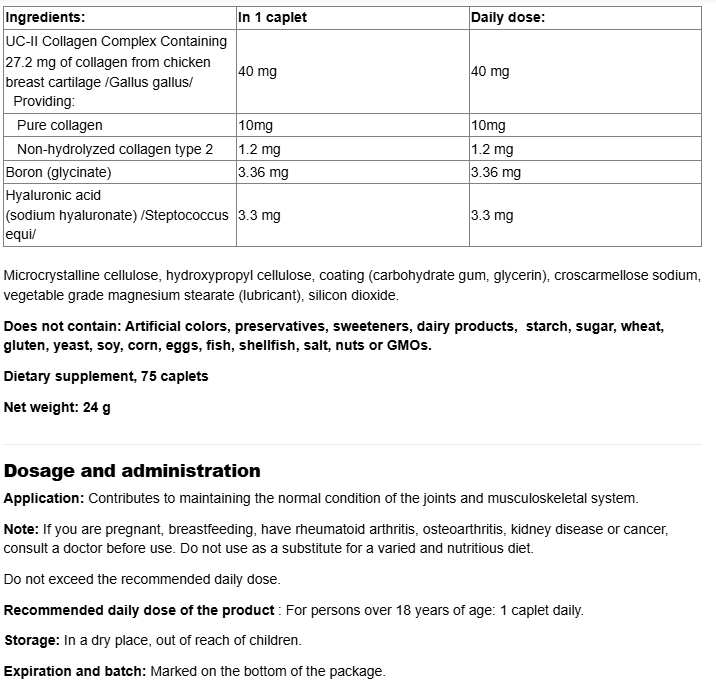 Webber Naturals MoveEase Triple Action Joint Care-fisa nutrițională