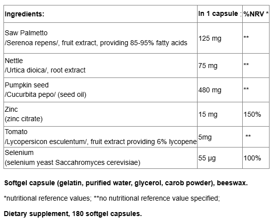 Webber Naturals Super Prostate One Per Day-fisa nutrițională