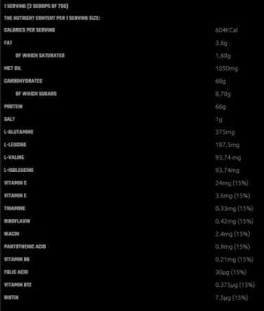 V-SHAPE V-Builder Muscle Mass-fisa nutrițională