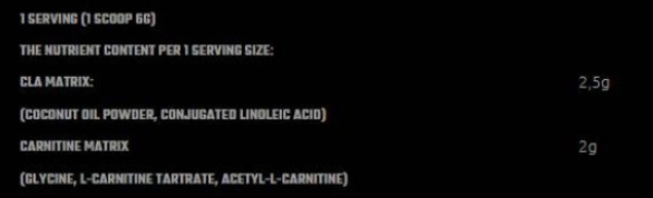 V-SHAPE SUPPS CLA & L-Carnitine-fisa nutrițională