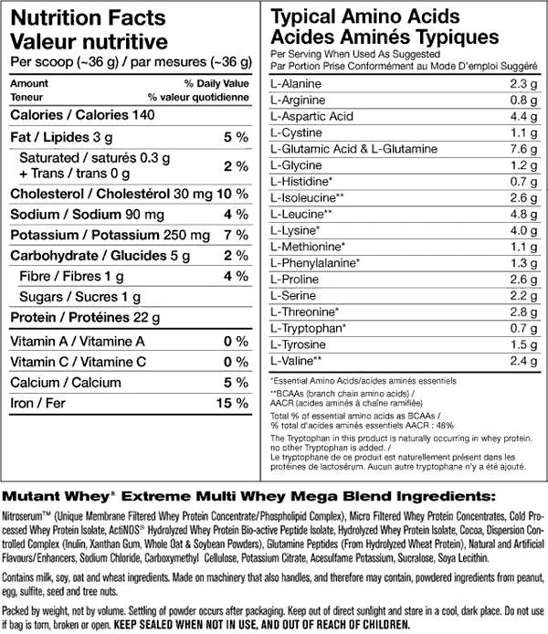 Mutant Whey 908 g-factsheets