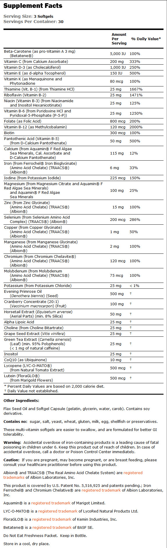 NOW Eve Womens Multiple Vitamin-factsheets