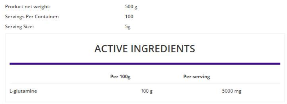 OstroVit Glutamine Powder-factsheets