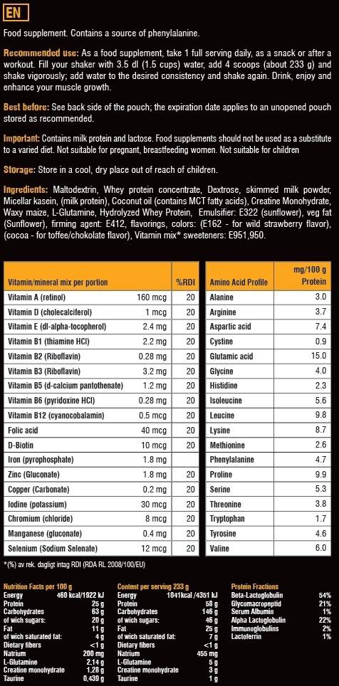 SWEDISH Supplements Massive Mass Gainer-factsheets