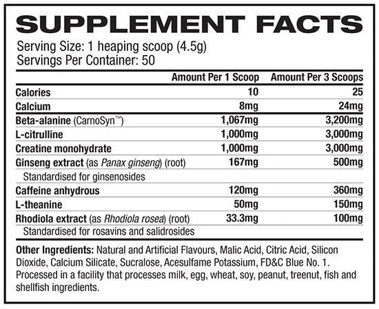 Muscletech Neurocore Pro Series Pre-Workout-factsheets