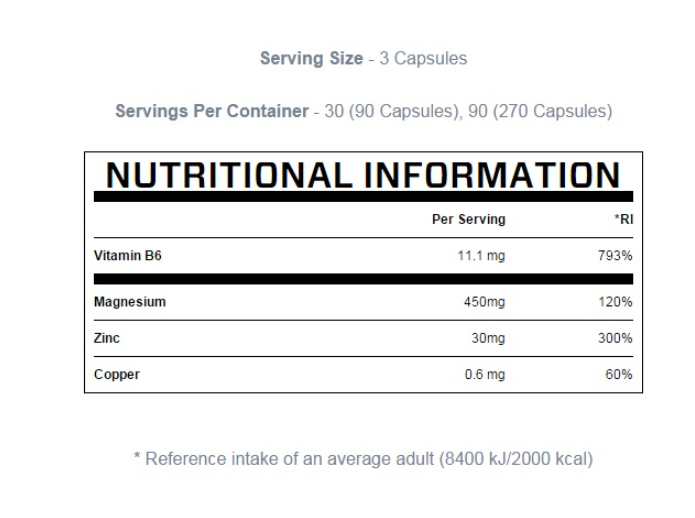 MyProtein Zinc + Magnesium-factsheets