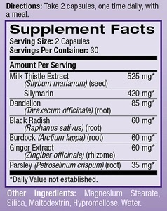 Natrol Milk Thistle Advantage 525mg-fisa nutrițională
