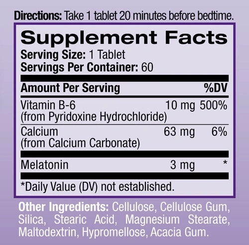 Natrol Melatonin Time Release 3 mg / 100 tablets-factsheets