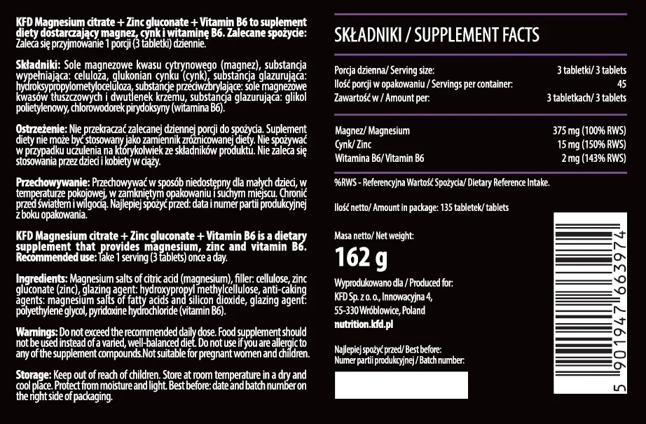 KFD Nutrition ZMA-factsheets