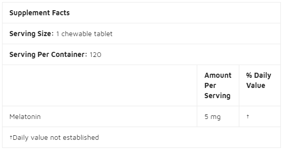 Doctors Best Melatonin 5 mg / 120 chewable tablets-factsheets