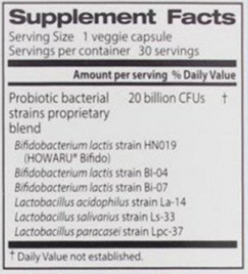 Doctors Best Digestive Probiotic 20 Billion / 30 capsules-factsheets