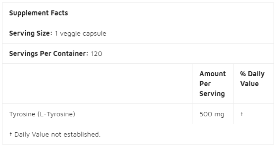 Doctors Best L-Tyrosine 500 mg / 120 capsules-factsheets