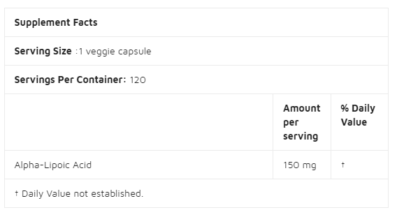 Doctors Best Alpha Lipoic Acid 150 mg / 120 capsules-factsheets