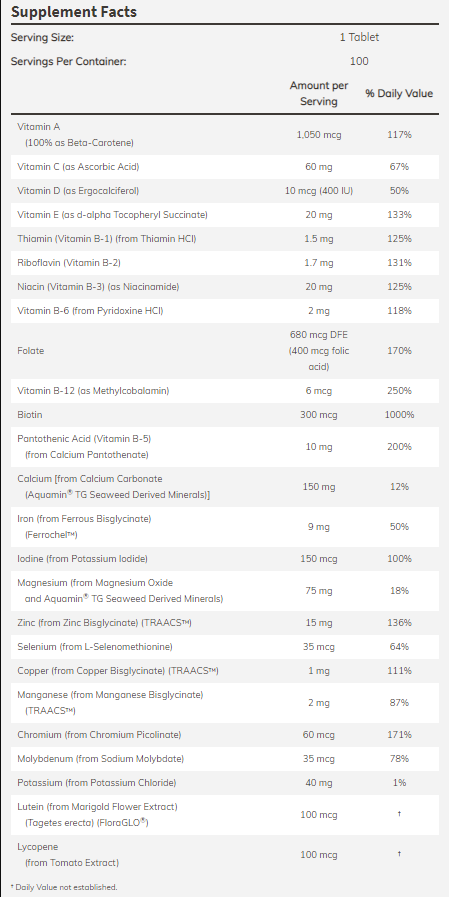 NOW Daily Vits™ Multi Vitamin & Mineral-factsheets