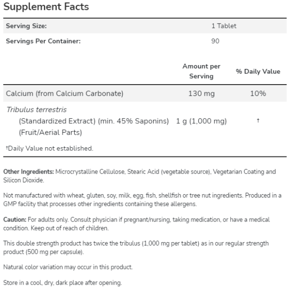 NOW Tribulus Terrestris-factsheets