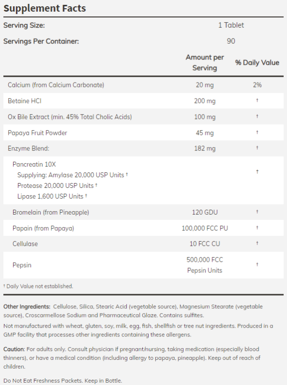 NOW Super Enzymes-factsheets