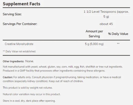 NOW Creatine Monohydrate-factsheets