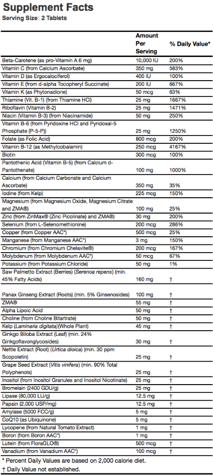 NOW ADAM™ Superior Men\s Multiple Vitamin-factsheets