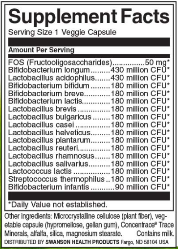 Swanson Dr. Stephen Langer's Ultimate 16 Strain Probiotic with FOS-factsheets