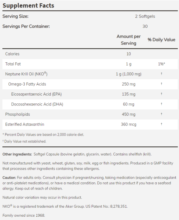 NOW Neptune Krill Oil 500 mg-factsheets