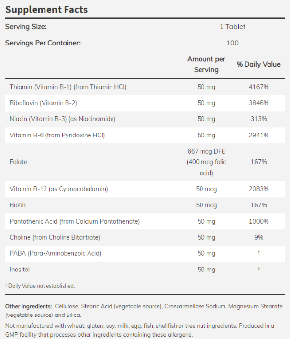 NOW Vitamin B-50-factsheets