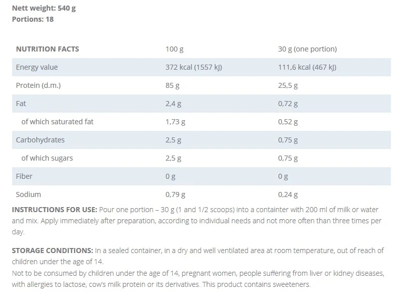 KFD Nutrition Premium X-Whey-factsheets