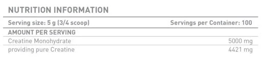 Battery Nutrition Creatine Unflavored 500 g-factsheets