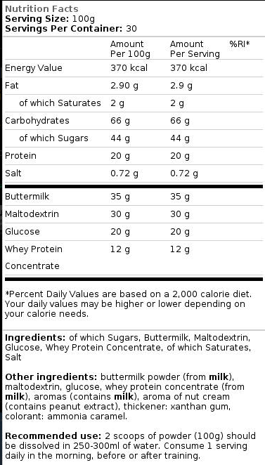 Allnutrition Gainer Delicious-factsheets