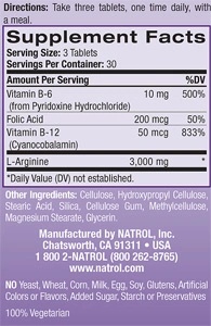 Natrol L-Arginine 3000mg-factsheets