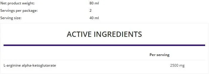 OstroVit AAKG Shot 80 ml / 1 dose-factsheets