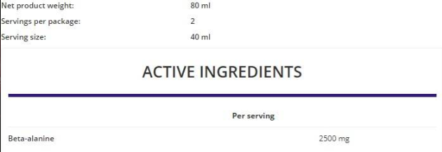 OstroVit Beta-Alanine Shot-factsheets