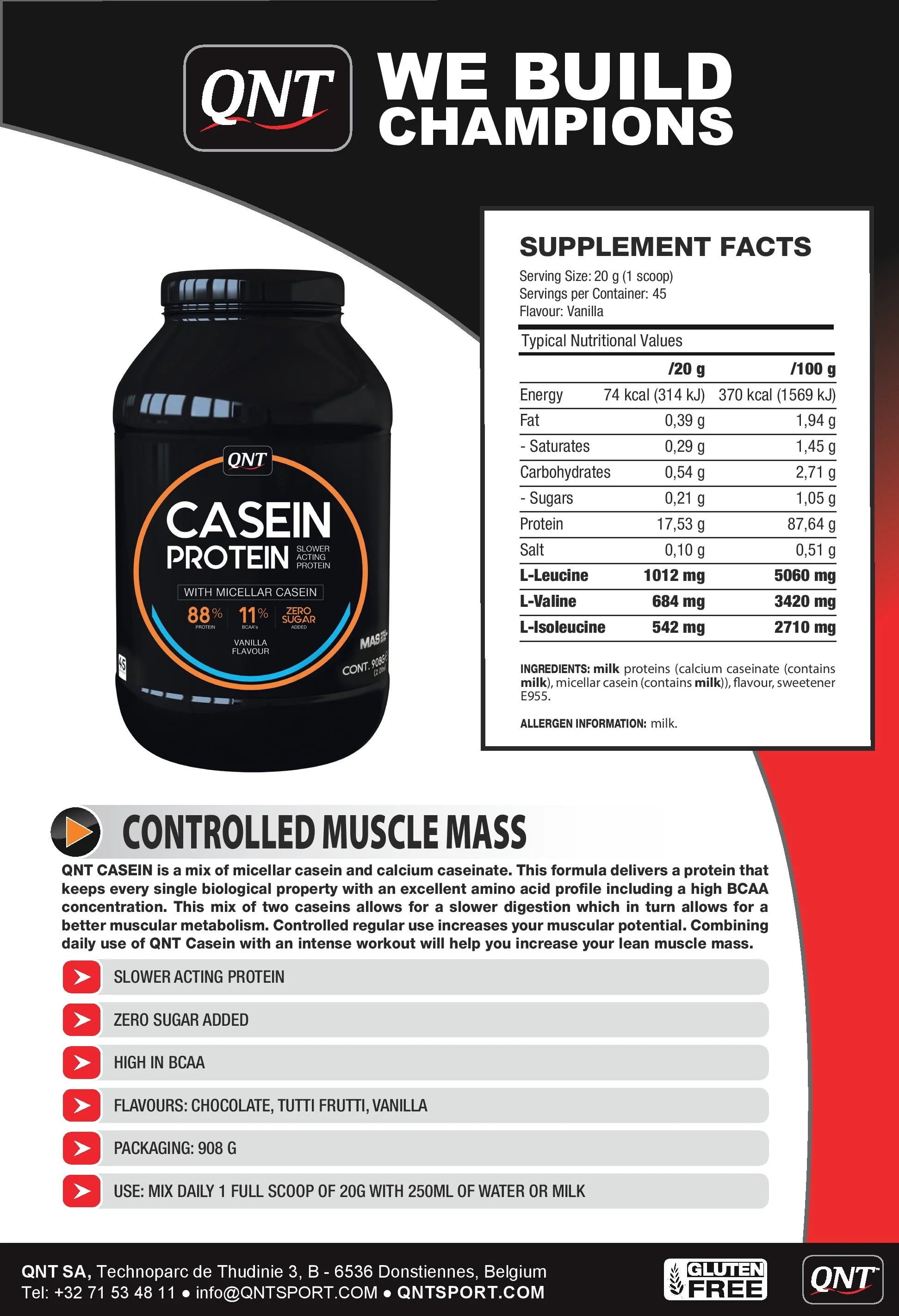 QNT Sport Nutrition Casein Protein-factsheets