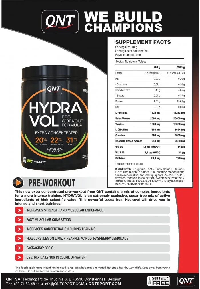 QNT Sport Nutrition Hydravol-factsheets