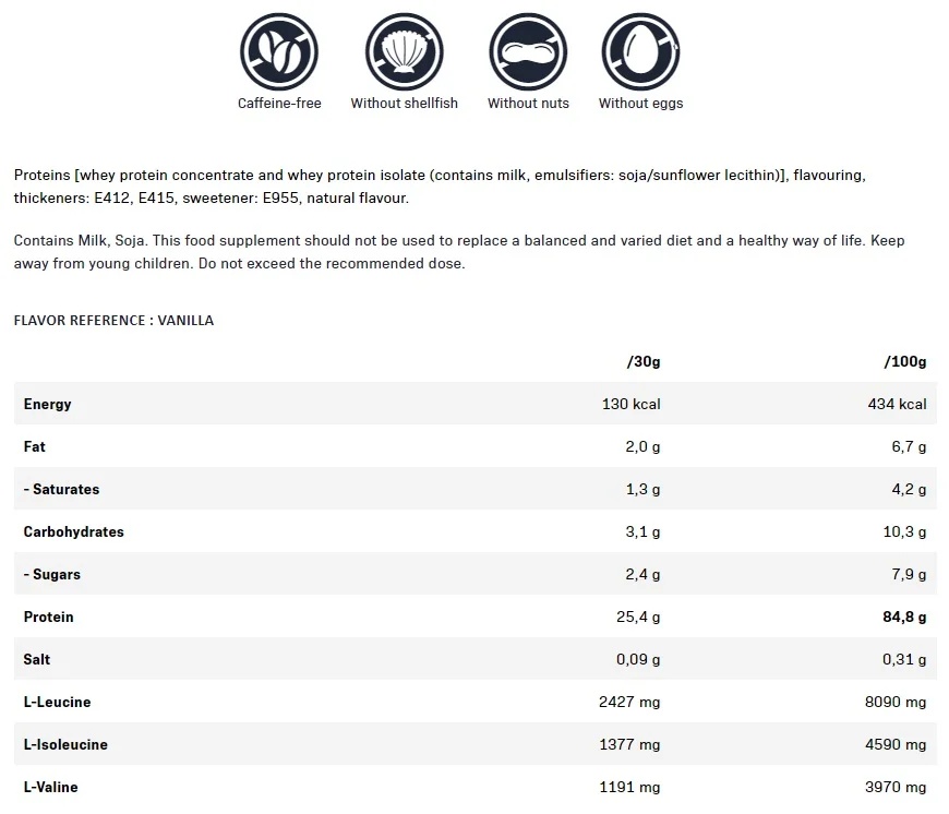 QNT Sport Nutrition Prime Whey 2000 g.-factsheets