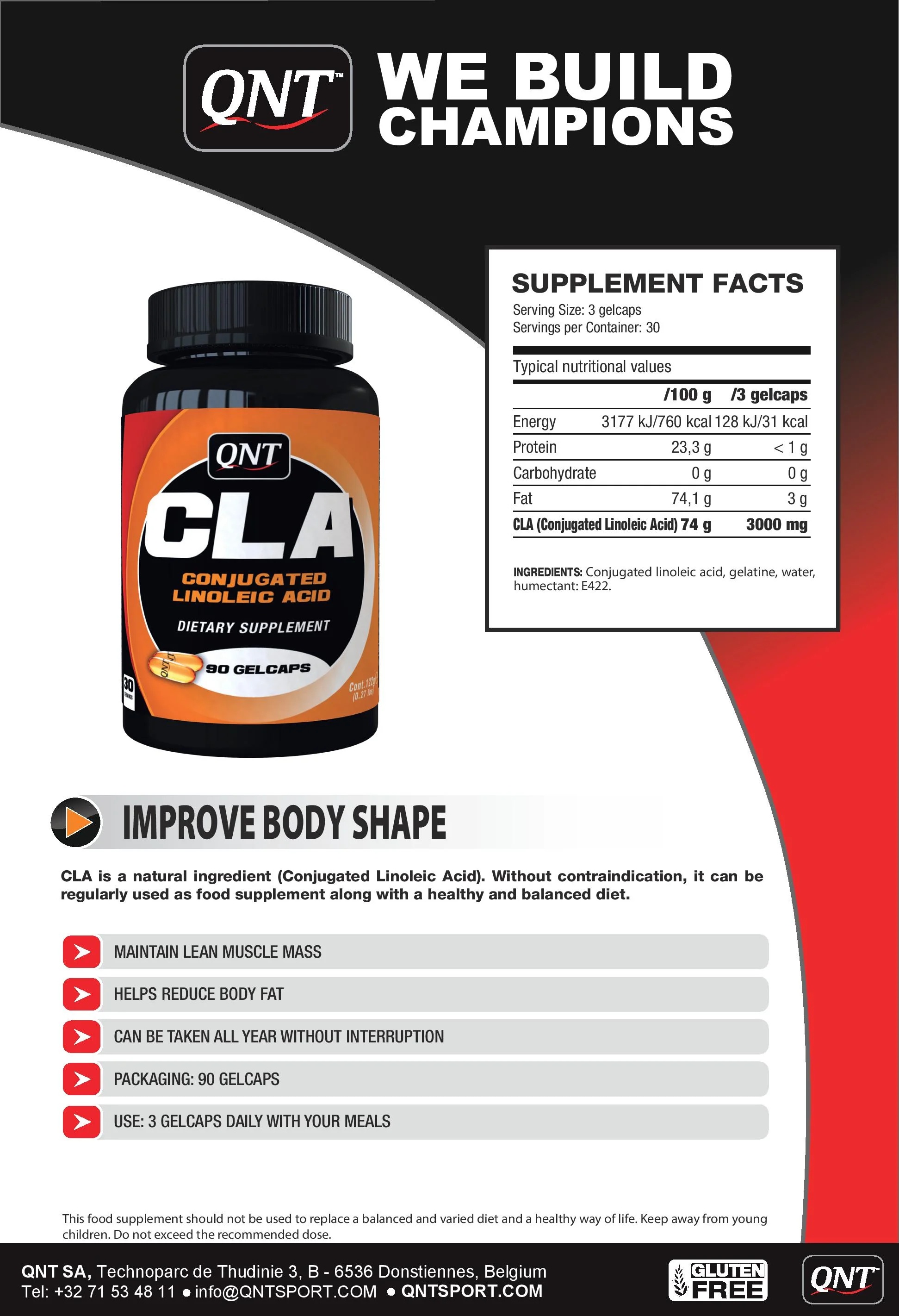 QNT Sport Nutrition CLA-factsheets